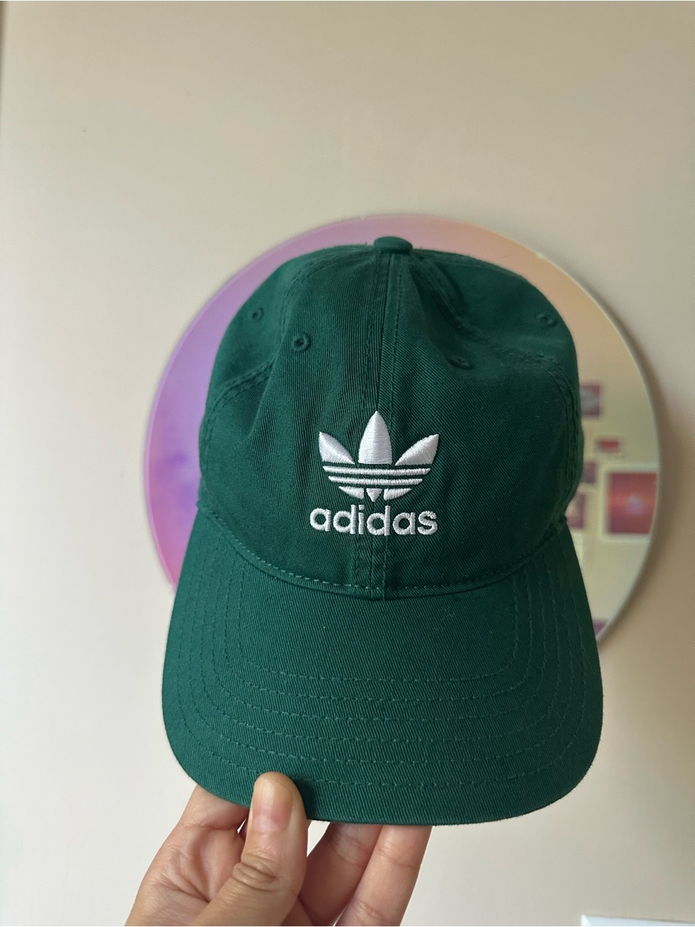adidas Trefoil Cap in Forest Green with White Logo